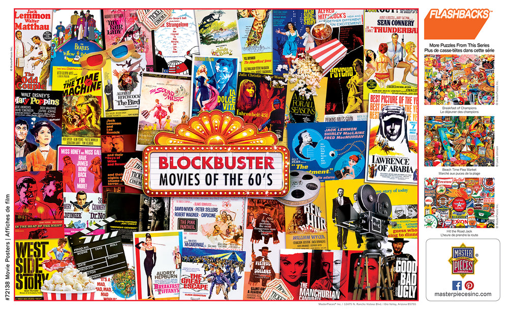 Puzzle Masterpieces: 1000 Piece Flashbacks - Movie Posters