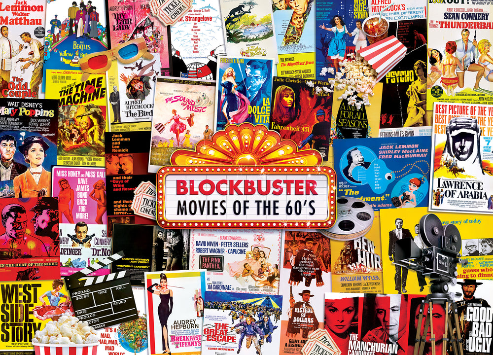 Puzzle Masterpieces: 1000 Piece Flashbacks - Movie Posters