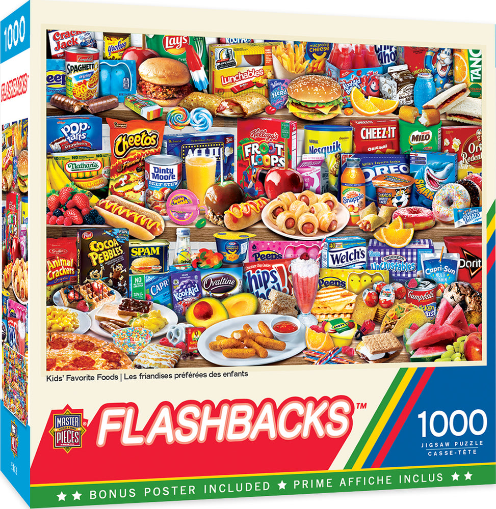 Puzzle Masterpieces: 1000 Piece Flashbacks - Kids Favorite Foods