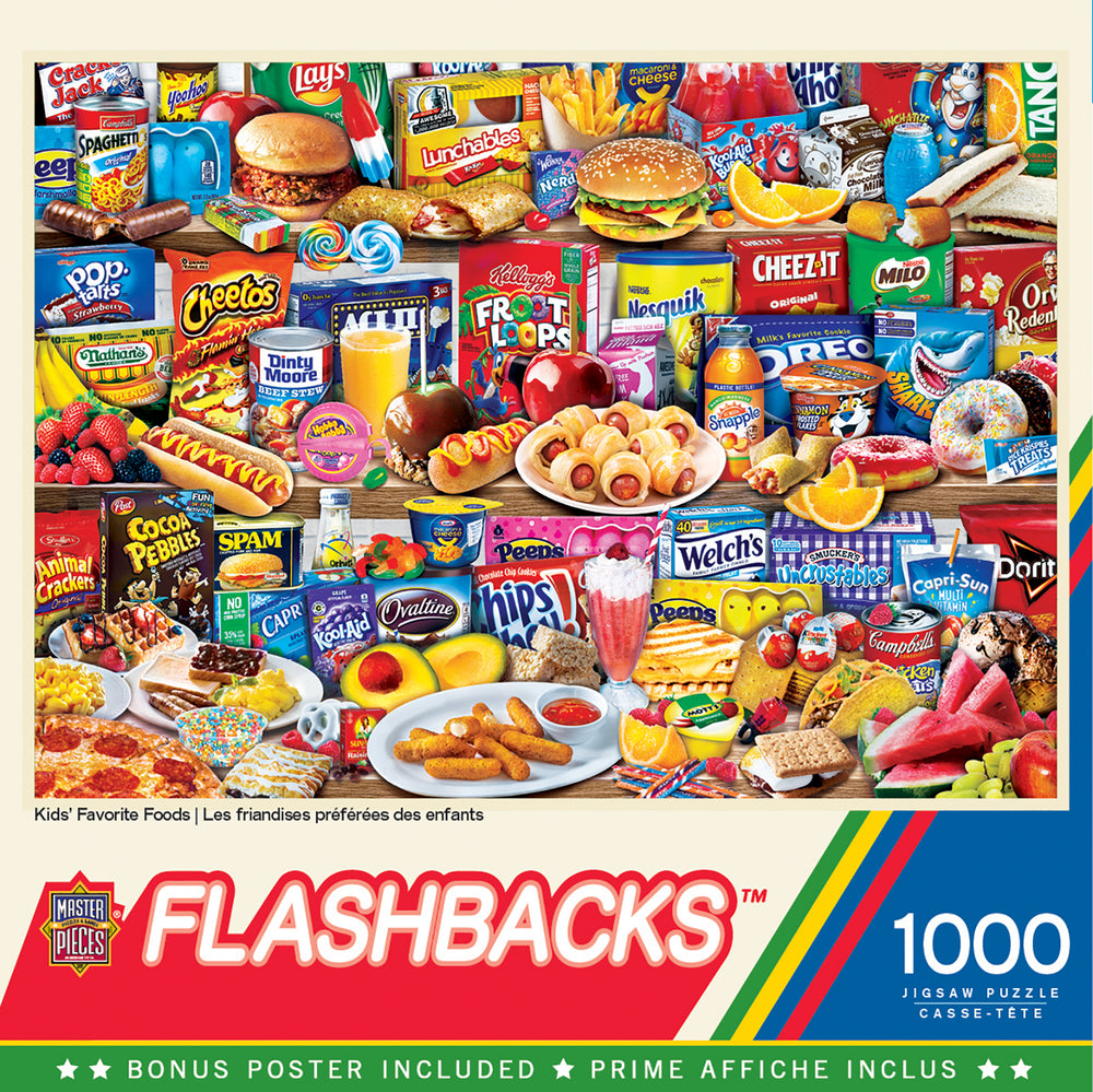 Puzzle Masterpieces: 1000 Piece Flashbacks - Kids Favorite Foods