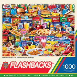 Puzzle Masterpieces: 1000 Piece Flashbacks - Kids Favorite Foods