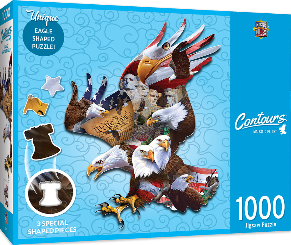 Puzzle Masterpieces: 1000 Piece Shaped Countours - Majestic Flight