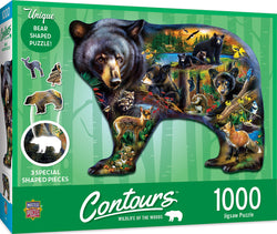 Puzzle Masterpieces: 1000 Piece Shaped Countours - Wildlife of the Woods