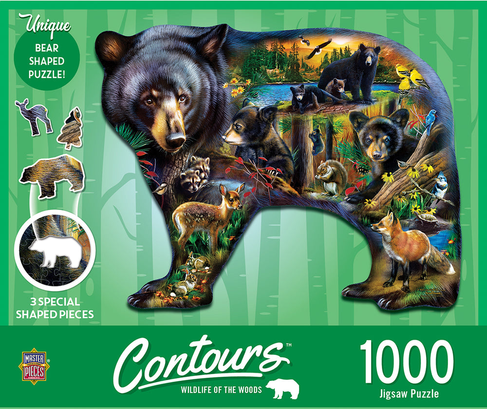 Puzzle Masterpieces: 1000 Piece Shaped Countours - Wildlife of the Woods
