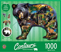Puzzle Masterpieces: 1000 Piece Shaped Countours - Wildlife of the Woods