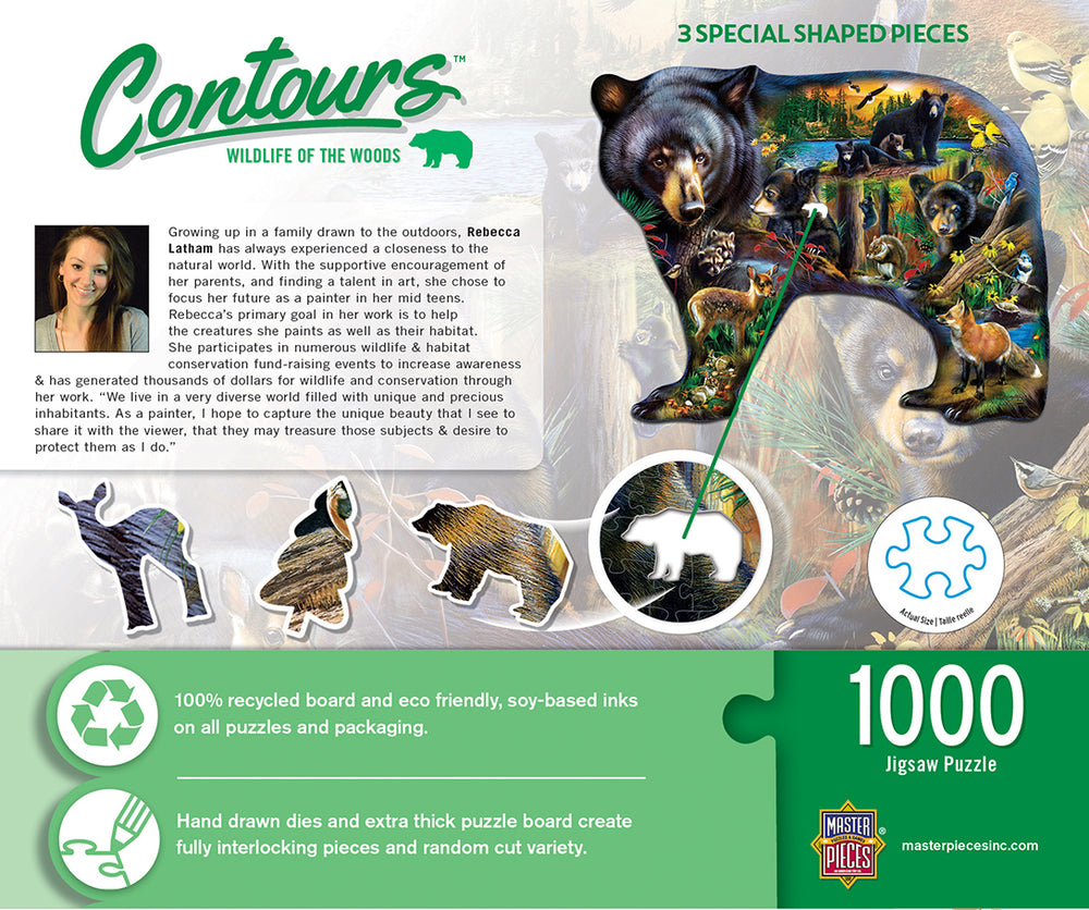 Puzzle Masterpieces: 1000 Piece Shaped Countours - Wildlife of the Woods