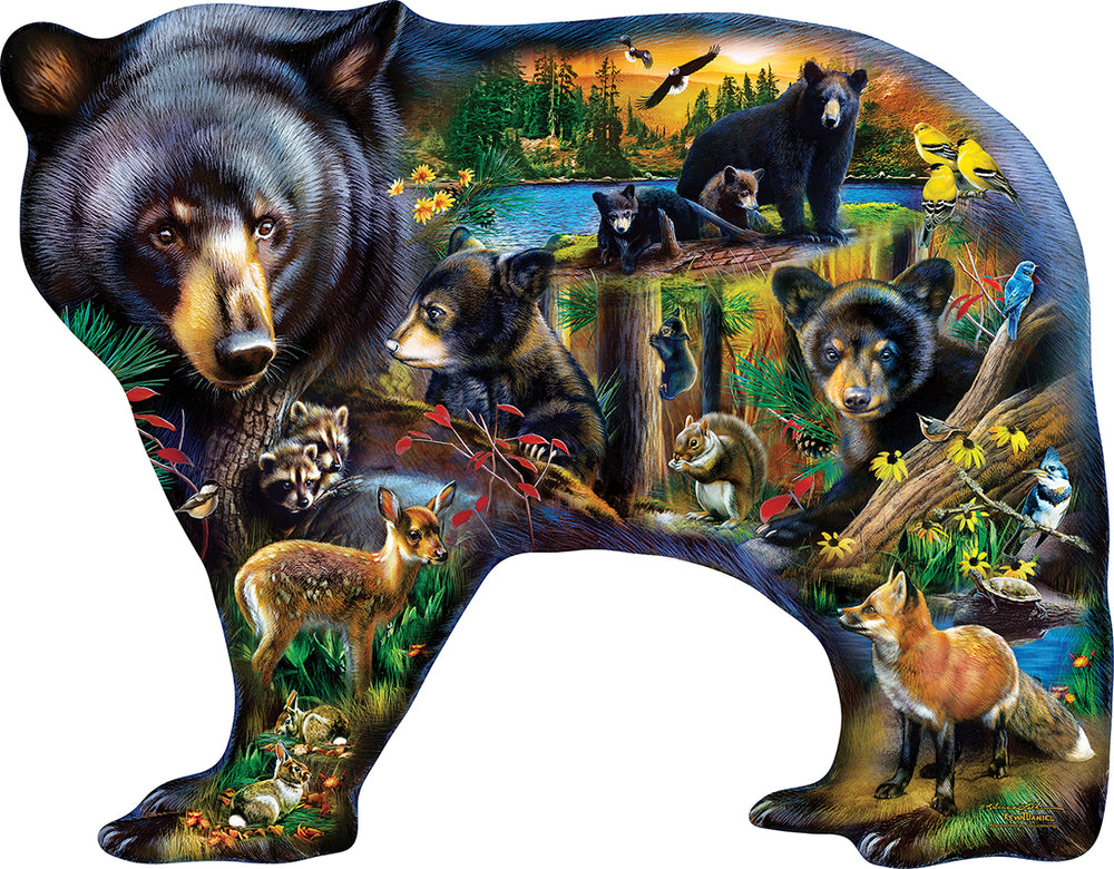 Puzzle Masterpieces: 1000 Piece Shaped Countours - Wildlife of the Woods