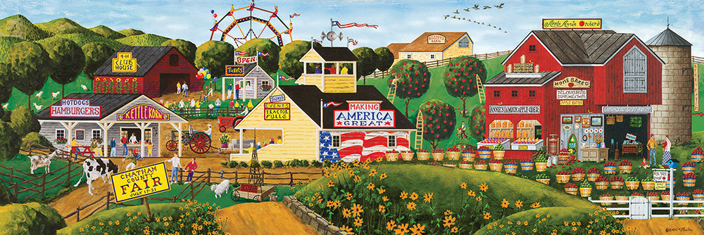 Puzzle Masterpieces: 1000 Piece Panoramic Apple Annie's Carnival