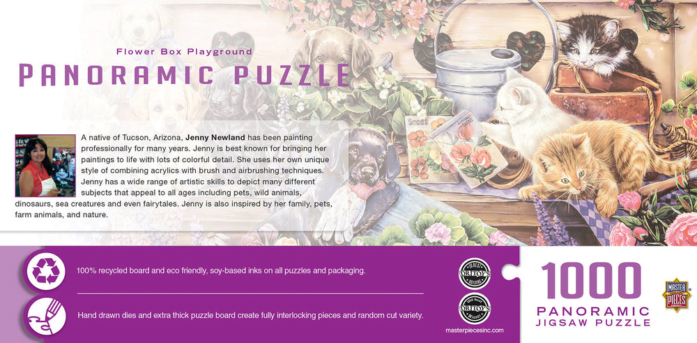 Puzzle Masterpieces: 1000 Piece Panoramic Flower Box Playground