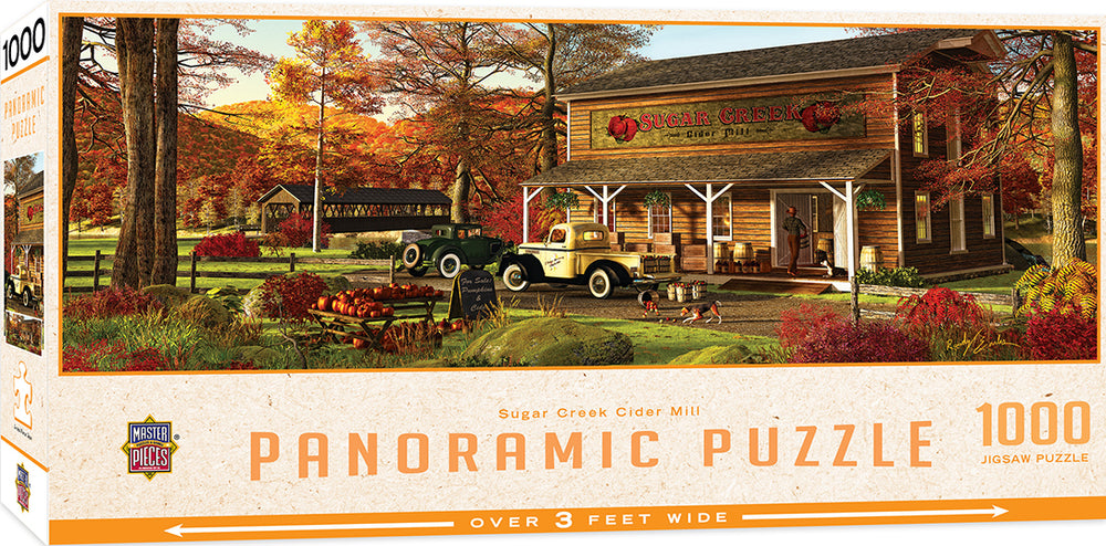 Puzzle Masterpieces: 1000 Piece Panoramic Sugar Creek Cider Mill
