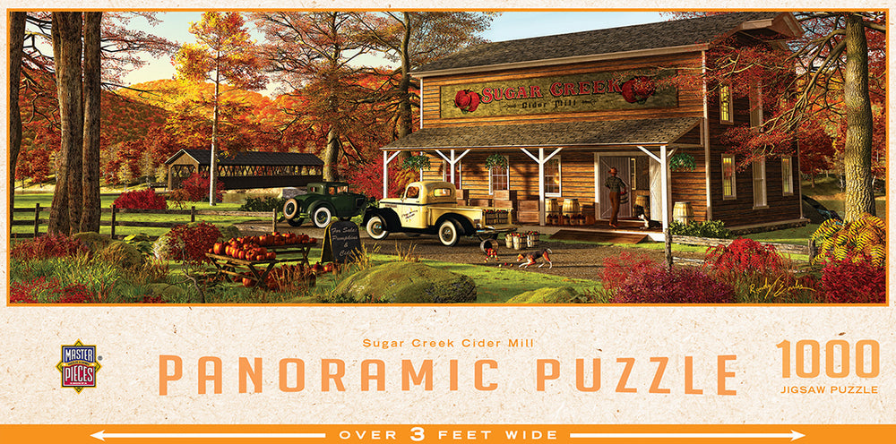 Puzzle Masterpieces: 1000 Piece Panoramic Sugar Creek Cider Mill