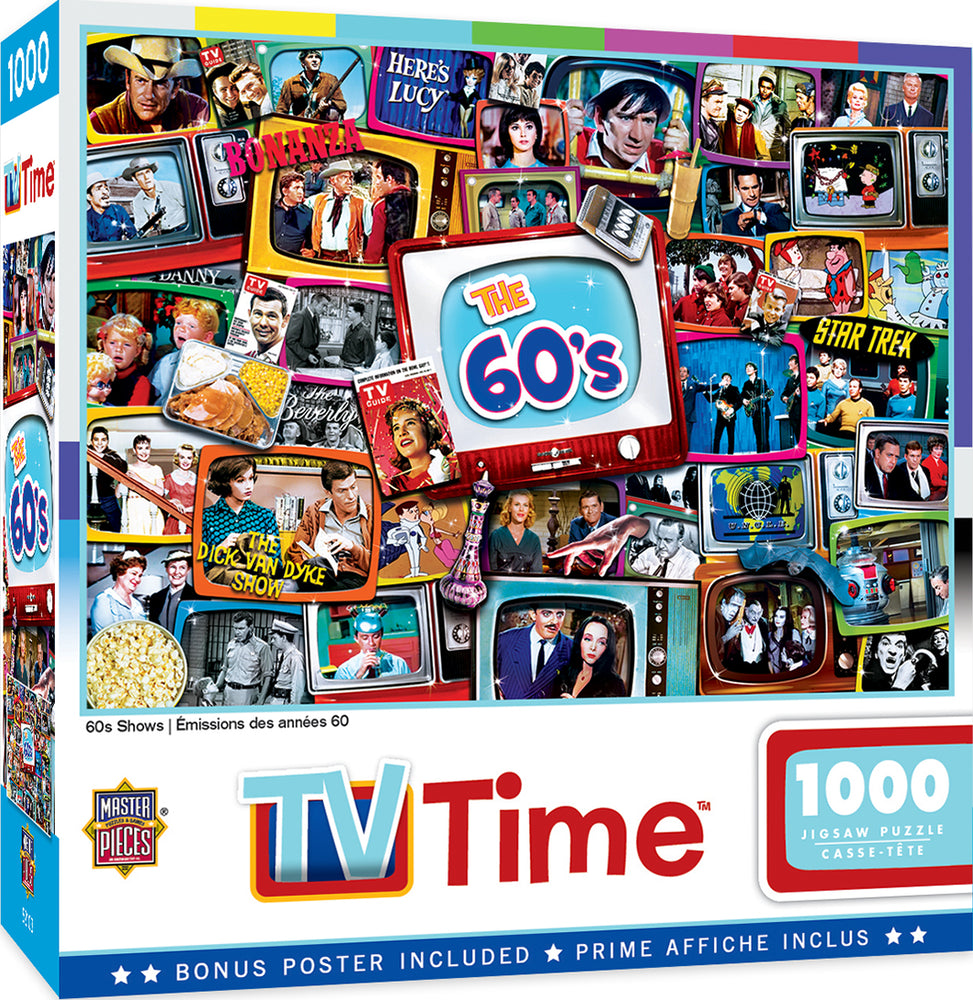 Puzzle Masterpieces: 1000 Piece TV Time - 60s Shows