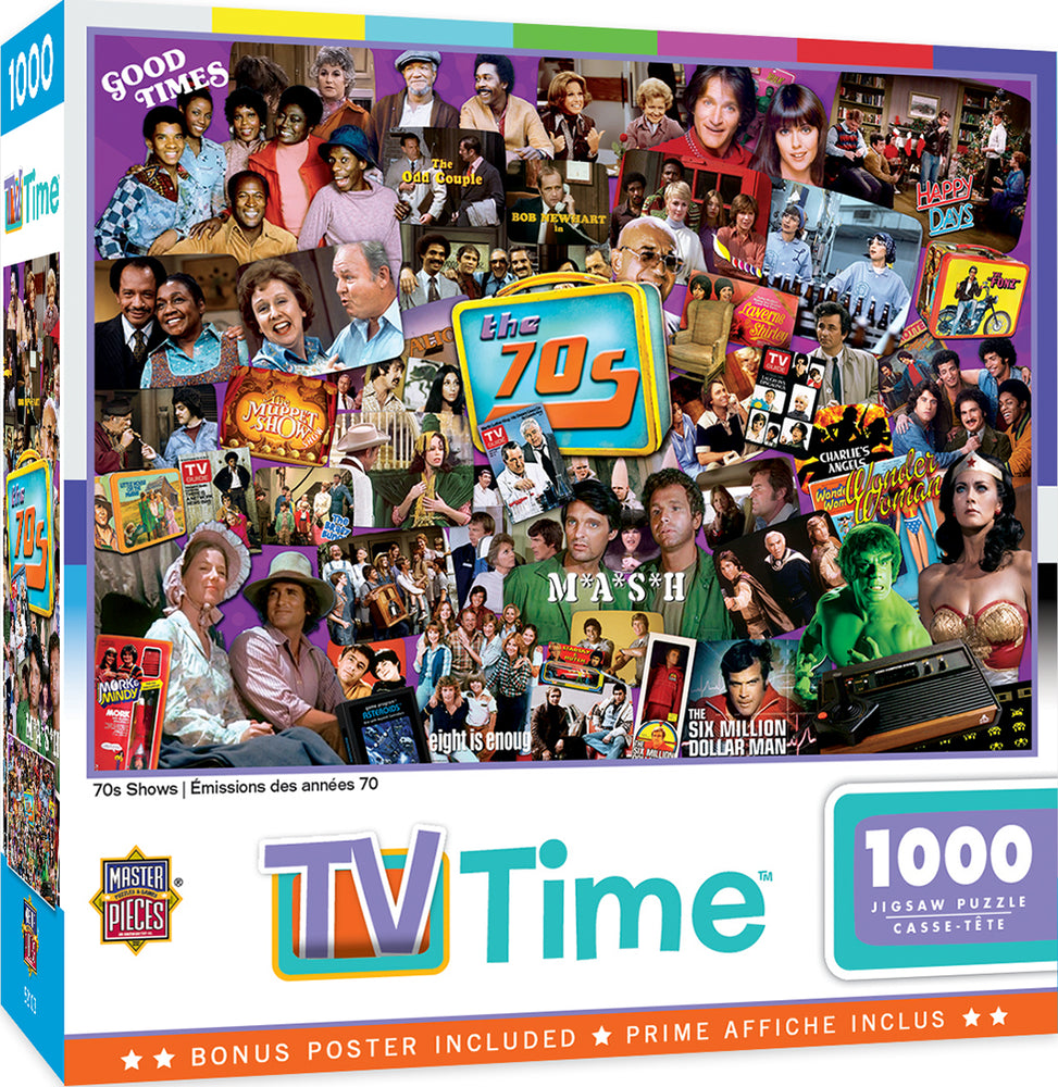 Puzzle Masterpieces: 1000 Piece TV Time - 70s Shows