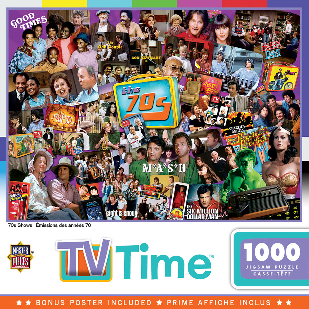 Puzzle Masterpieces: 1000 Piece TV Time - 70s Shows