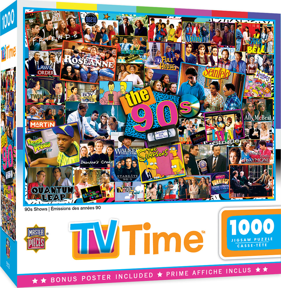 Puzzle Masterpieces: 1000 Piece TV Time - 90s Shows