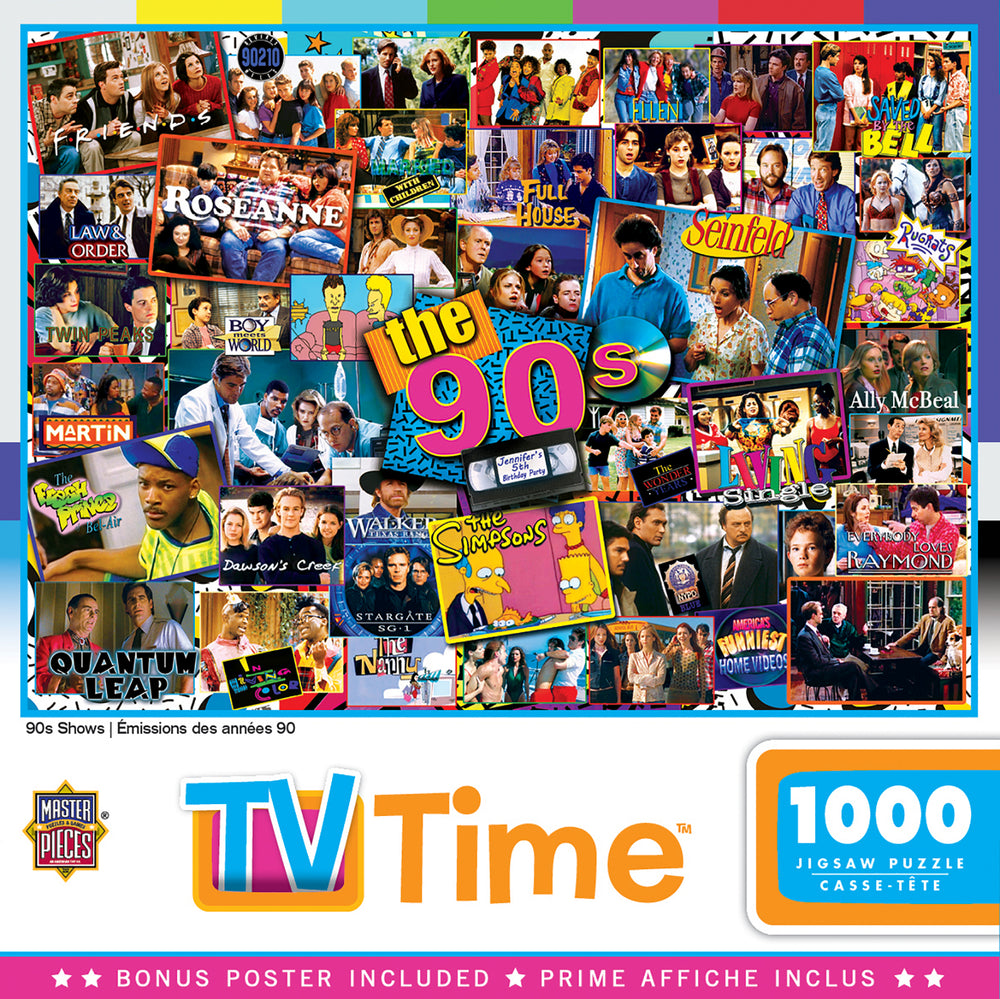 Puzzle Masterpieces: 1000 Piece TV Time - 90s Shows