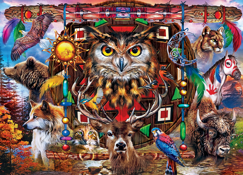 Puzzle Masterpieces: 1000 Piece Tribal Spirit - Spirit Animals