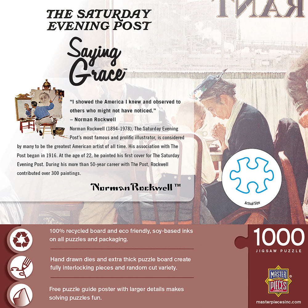 Puzzle Masterpieces: 1000 Piece Saturday Evening Post - Saying Grace