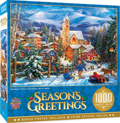 Puzzle Masterpieces: 1000 Piece Holiday - Sledding to Home