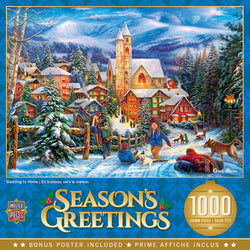 Puzzle Masterpieces: 1000 Piece Holiday - Sledding to Home