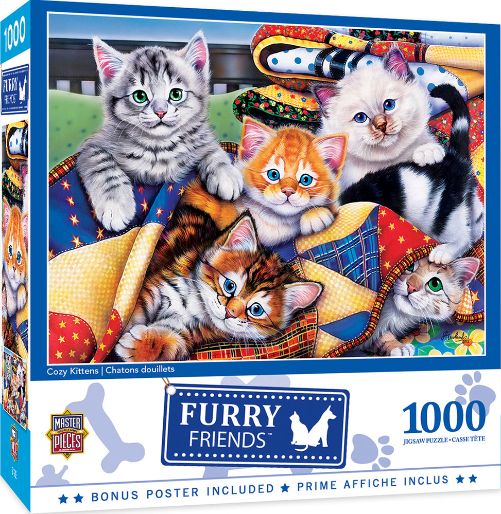 Puzzle Masterpieces: 1000 Piece Furry Friends - Cozy Kittens