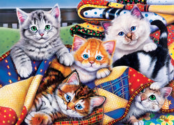 Puzzle Masterpieces: 1000 Piece Furry Friends - Cozy Kittens