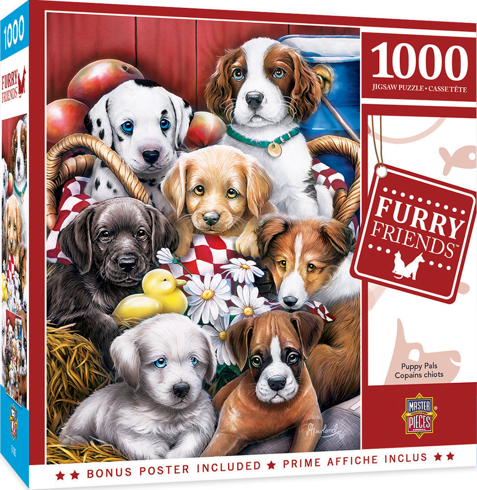 Puzzle Masterpieces: 1000 Piece Furry Friends - Puppy Pals