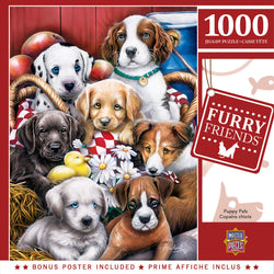 Puzzle Masterpieces: 1000 Piece Furry Friends - Puppy Pals