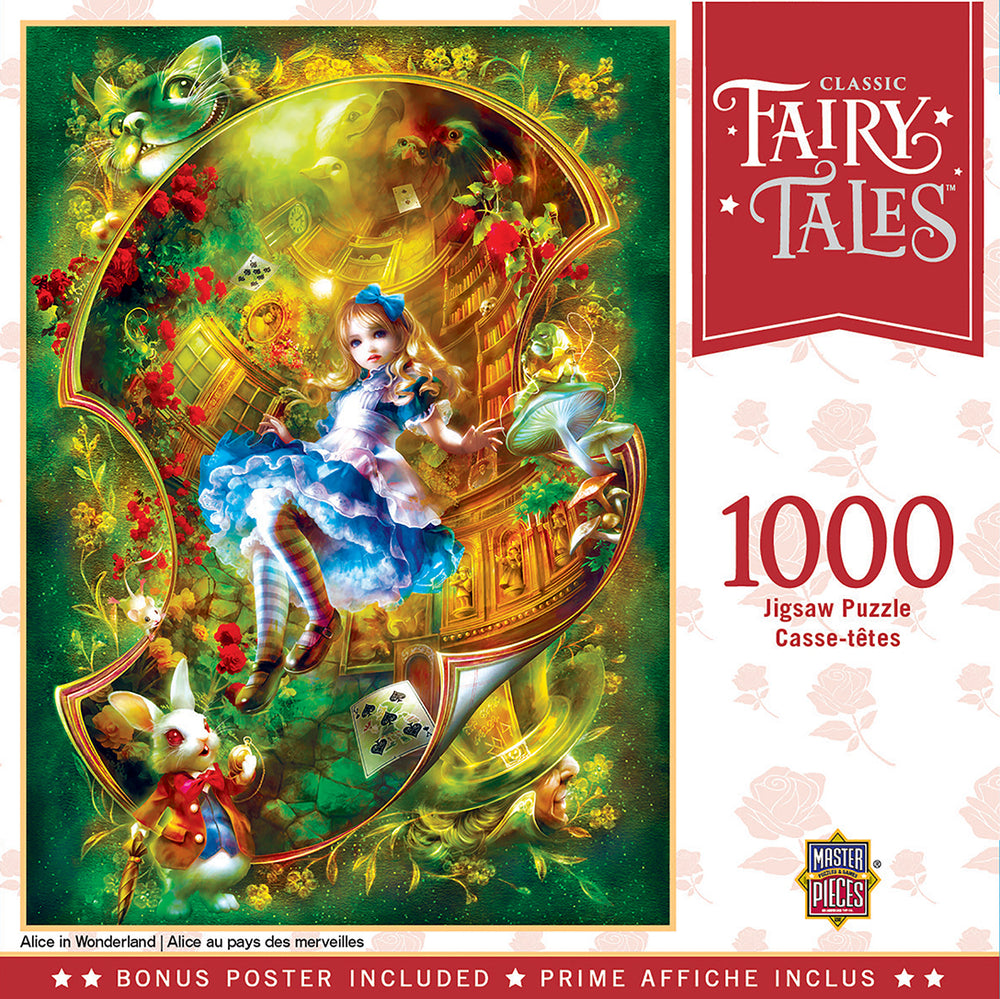 Puzzle Masterpieces: 1000 Piece Classic Fairy Tales - Alice in Wonderland