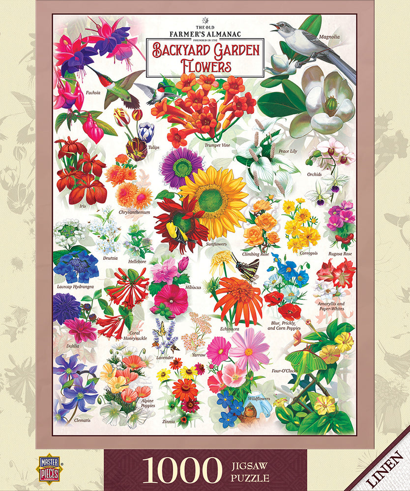Puzzle Masterpieces: 1000 Piece Farmers Almanac - Garden Florals