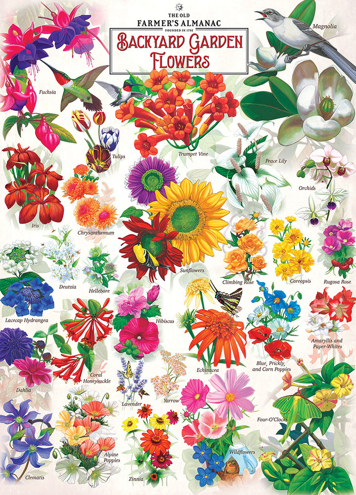 Puzzle Masterpieces: 1000 Piece Farmers Almanac - Garden Florals