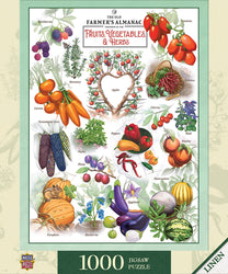 Puzzle Masterpieces: 1000 Piece Farmers Almanac - Fruits & Vegetables