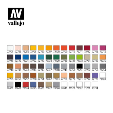 Paint Vallejo Set: Game Air Plastic Case with 47 Colors (47 Colors plus 8 Primers and 5 Auxillary Products)
