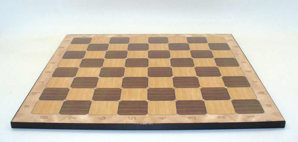 Chess Board Worldwise: 17in Rustic Walnut Alpha-Numeric Decoupage