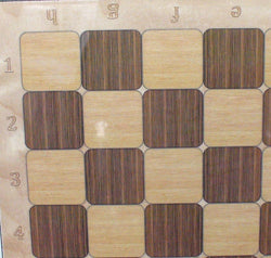 Chess Board Worldwise: 17in Rustic Walnut Alpha-Numeric Decoupage