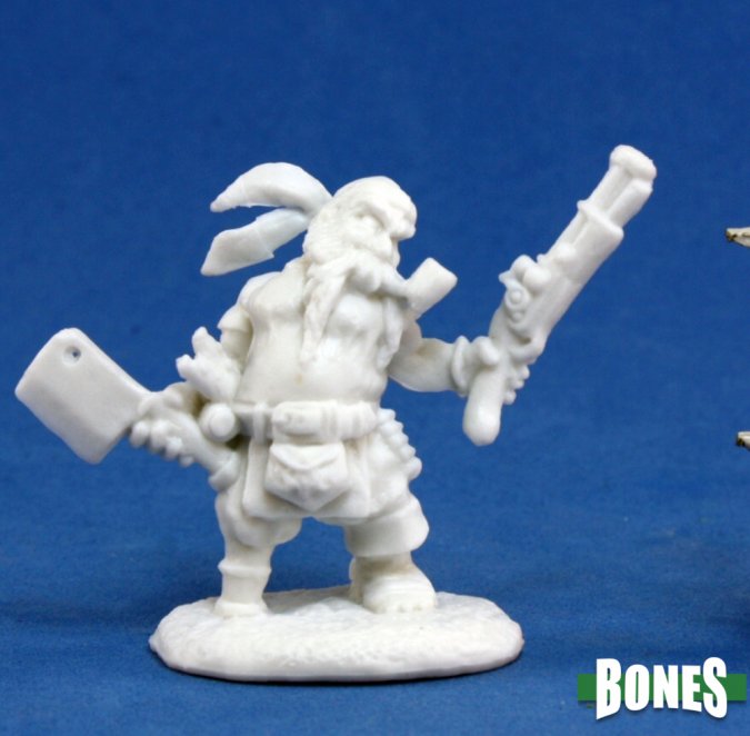 Mini Reaper Bones: Gruff Grimecleaver - Dwarf Pirate