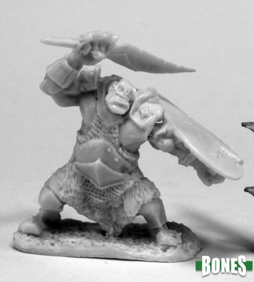 Mini Reaper Bones: Orc Slicer (Scimitar & Shield)