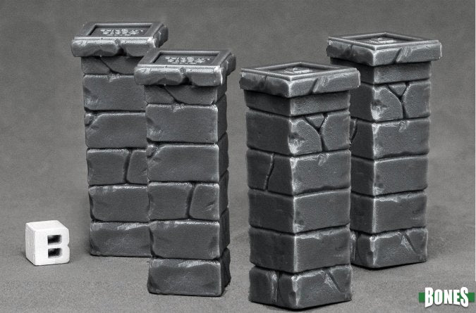 Mini Reaper Bones: Graveyard Fence Posts (4)