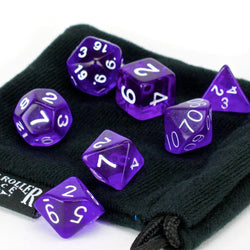 Dice Easy Roller: Poly 7 Set Translucent w/Bag