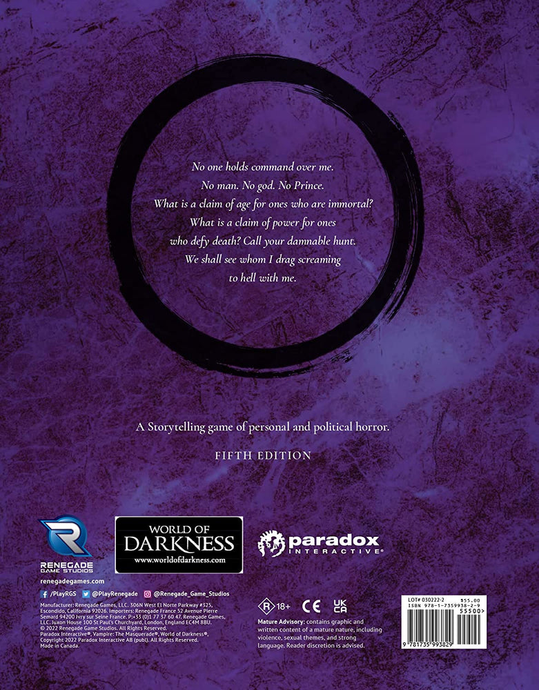 Vampire the Masquerade: Core 5th Edition