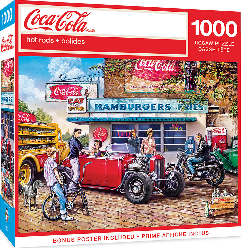 Puzzle Masterpieces: 1000 Piece Coca-Cola - Hot Rods
