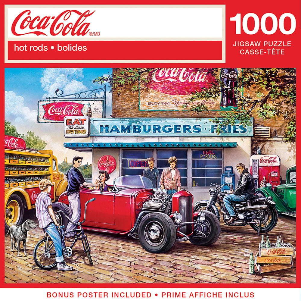 Puzzle Masterpieces: 1000 Piece Coca-Cola - Hot Rods
