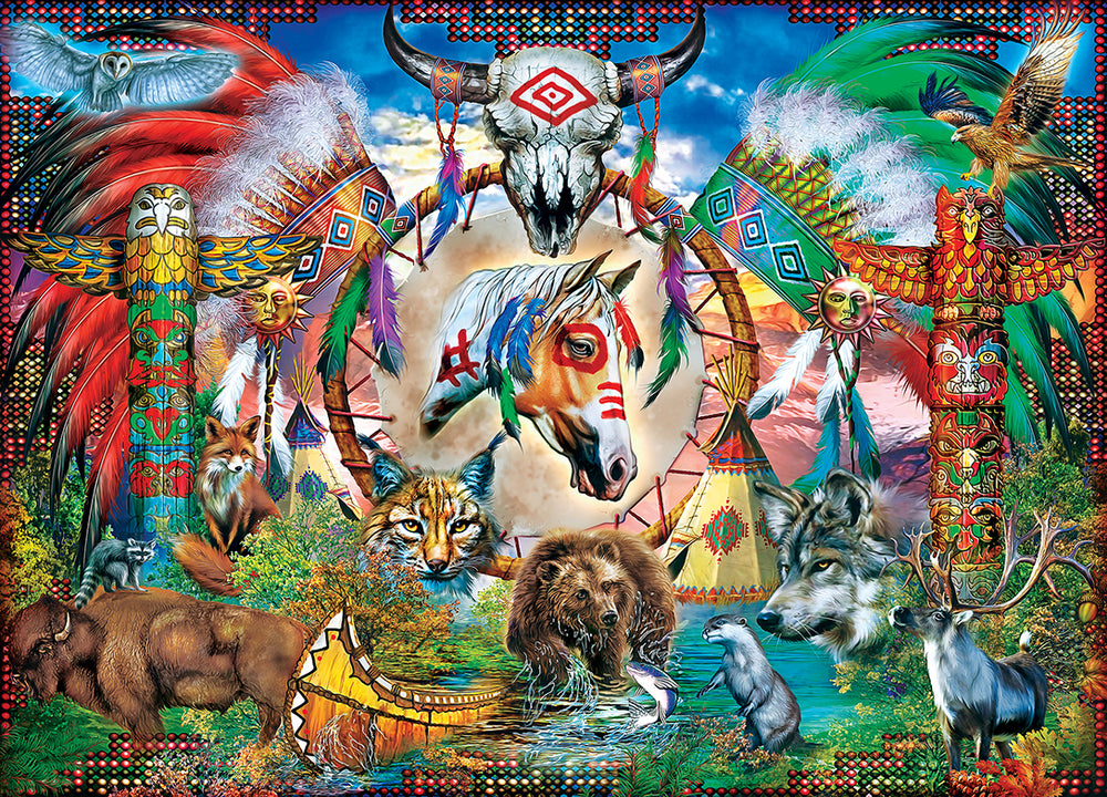 Puzzle Masterpieces: 1000 Piece MasterPiece Gallery - Tribal Spirit Animals