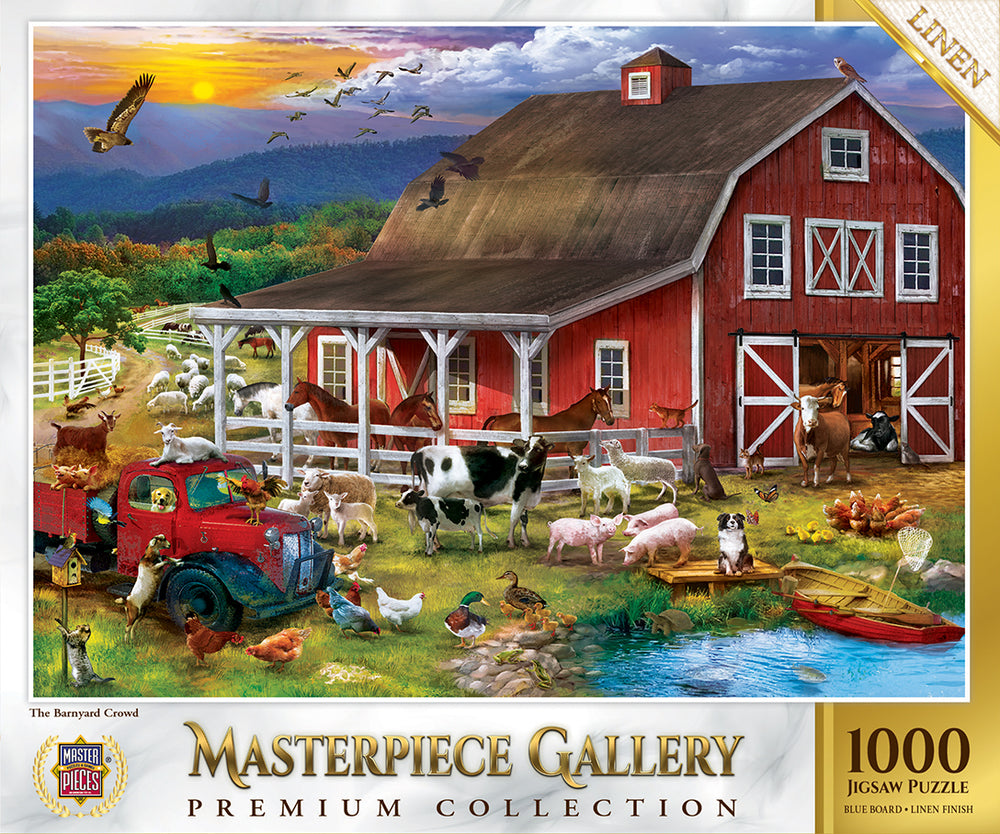 Puzzle Masterpieces: 1000 Piece MasterPiece Gallery - The Barnyard Crowd