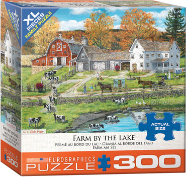 Puzzle Eurographics:  300 large piece Farm by the Lake by Bob Fair