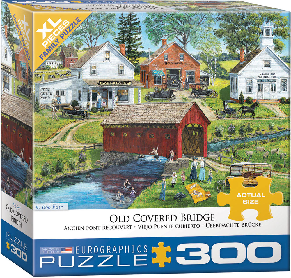 Puzzle Eurographics:  300 large piece Old Covered Bridge by Bob Fair