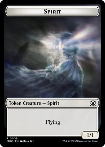 Spirit (9) // Spirit (13) Double-Sided Token [March of the Machine Commander Tokens]