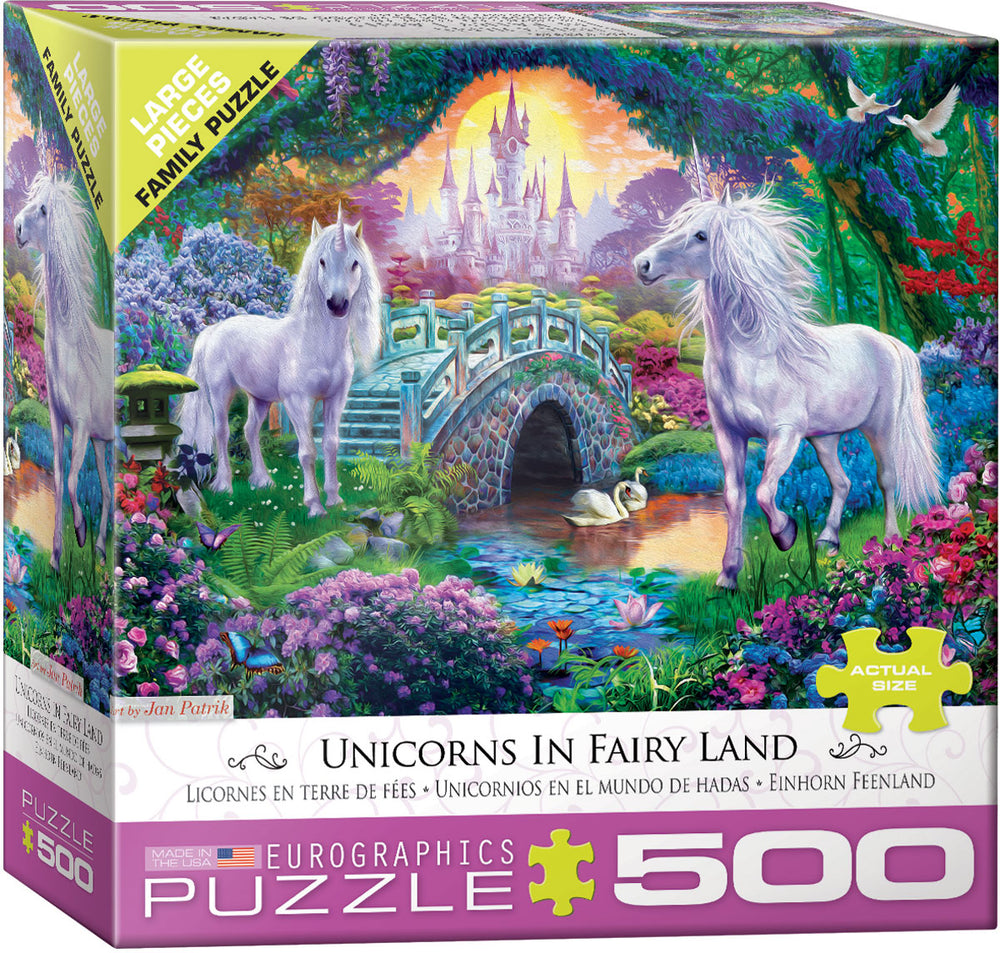 Puzzle Eurographics:  500 large piece Unicorns in Fairy Land by Jan Patrik
