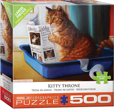 Puzzle Eurographics:  500 large piece Kitty Throne by Lucia Heffernan