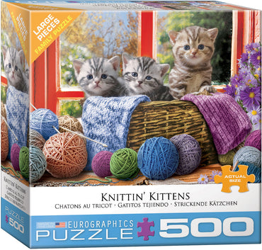 Puzzle Eurographics:  500 large piece Knitten' Kittens